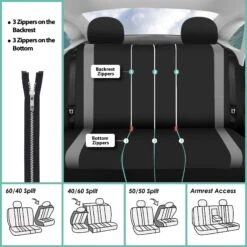 Cosmopolitan Seat Covers - Rear Gray(Cosmopolitan Seat Covers Rear Gray) -FH Group fb054 gray 7 1