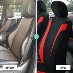 Cosmopolitan Flat Cloth Seat Covers - Front Set Red(Cosmopolitan Flat Cloth Seat Covers Front Set Red) -FH Group fb054 red 6
