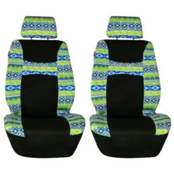 Mesa57 Southwestern Print Seat Covers - Combo Full Set Green(Mesa57 Southwestern Print Seat Covers Combo Full Set Green) -FH Group fb057 green 9