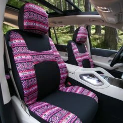 Mesa57 Southwestern Print Seat Covers - Combo Full Set Pink(Mesa57 Southwestern Print Seat Covers Combo Full Set Pink) -FH Group fb057 mesa pink 1