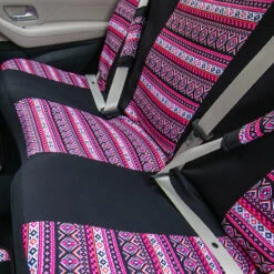 Mesa57 Southwestern Print Seat Covers - Combo Full Set Pink(Mesa57 Southwestern Print Seat Covers Combo Full Set Pink) -FH Group fb057 mesa pink 8
