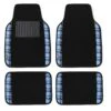 Tartan11 Plaid Trim Non-Slip Carpet Floor Mats - Full Set Blue(Tartan11 Plaid Trim Non Slip Carpet Floor Mats Full Set Blue)