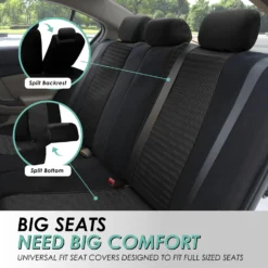 Trendy Elegance 3D Air Mesh Seat Covers - Rear Black(Trendy Elegance 3d Air Mesh Seat Covers Rear Black) -FH Group fb060 black 4 3