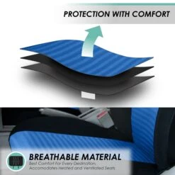 Trendy Elegance 3D Air Mesh Seat Covers - Full Set Blue(Trendy Elegance 3d Air Mesh Seat Covers Full Set Blue) -FH Group fb060 blue 3