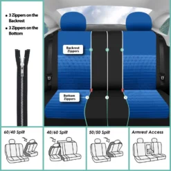Trendy Elegance 3D Air Mesh Seat Covers - Front Set Blue(Trendy Elegance 3d Air Mesh Seat Covers Front Set Blue) 13 Trendy Elegance 3D Air Mesh Seat Covers - Front Set Blue(Trendy Elegance 3d Air Mesh Seat Covers Front Set Blue) -FH Group fb060 blue 7 2