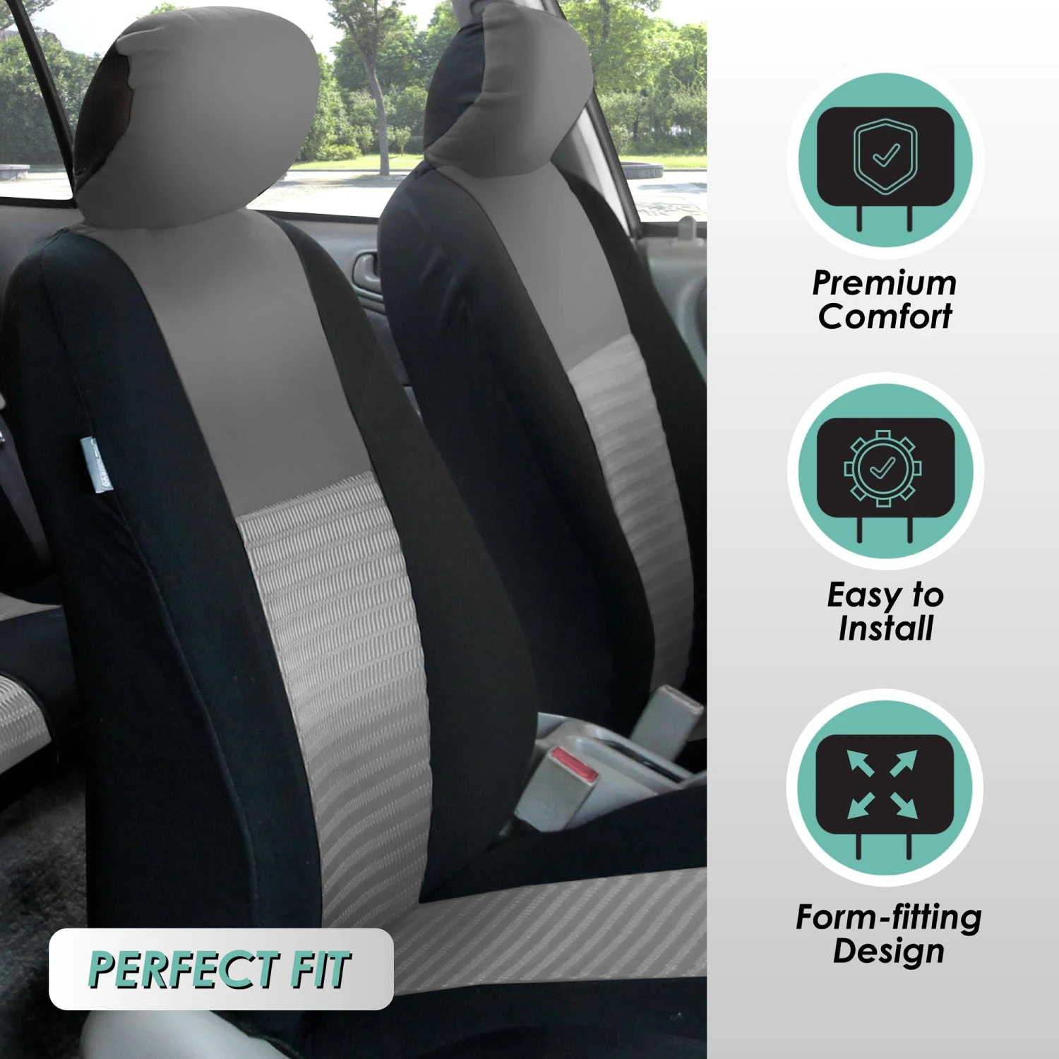 Trendy Elegance 3D Air Mesh 3 Row 7 Seater - Gray Seat Covers(Trendy Elegance 3d Air Mesh 3 Row Seat Covers Gray) 2 Trendy Elegance 3D Air Mesh 3 Row 7 Seater - Gray Seat Covers(Trendy Elegance 3d Air Mesh 3 Row Seat Covers Gray) - Image 2