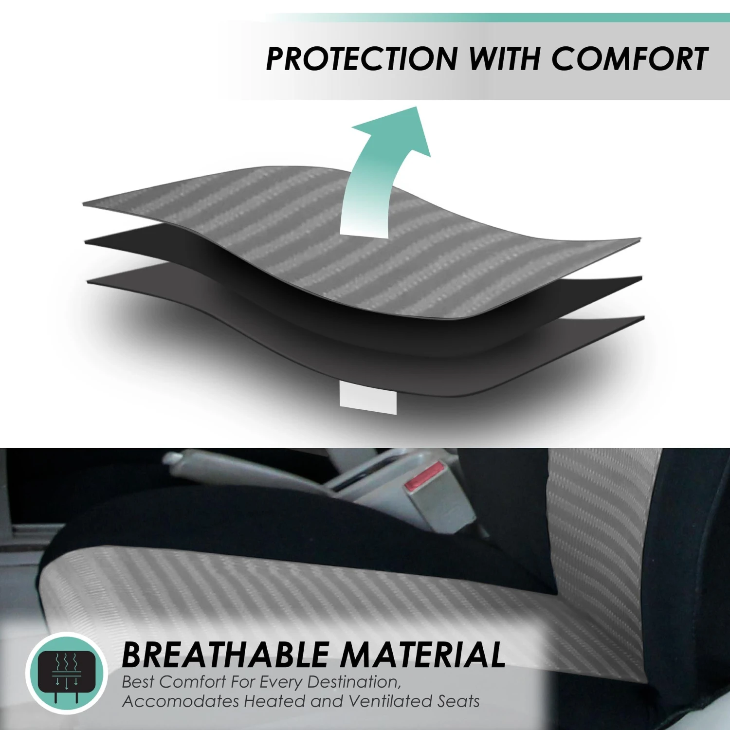 Trendy Elegance 3D Air Mesh 3 Row 7 Seater - Gray Seat Covers(Trendy Elegance 3d Air Mesh 3 Row Seat Covers Gray) 3 Trendy Elegance 3D Air Mesh 3 Row 7 Seater - Gray Seat Covers(Trendy Elegance 3d Air Mesh 3 Row Seat Covers Gray) - Image 3