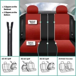 Trendy Elegance 3D Air Mesh Seat Covers - Front Set Red(Trendy Elegance 3d Air Mesh Seat Covers Front Set Red) 13 Trendy Elegance 3D Air Mesh Seat Covers - Front Set Red(Trendy Elegance 3d Air Mesh Seat Covers Front Set Red) -FH Group fb060 red 7 2