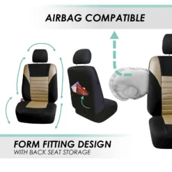 Premium 3D Air Mesh Seat Covers - Front Set Beige(Premium 3d Air Mesh Seat Covers Front Set Beige) 11 Premium 3D Air Mesh Seat Covers - Front Set Beige(Premium 3d Air Mesh Seat Covers Front Set Beige) -FH Group fb068 beige 5