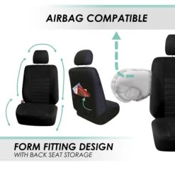 Premium 3D Air Mesh Seat Covers - Front Set Black(Premium 3d Air Mesh Seat Covers Front Set Black) -FH Group fb068 black 5 cbb33632 439e 4df2 9e29 f85a4f20a01a