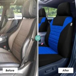 Premium 3D Air Mesh Seat Covers - Rear Blue(Premium 3d Air Mesh Seat Covers Rear Blue) -FH Group fb068 blue 6 2