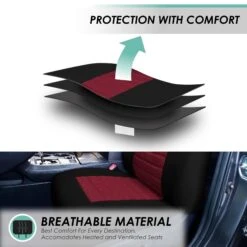 Premium 3D Air Mesh Seat Covers - Rear Burgundy(Premium 3d Air Mesh Seat Covers Rear Burgundy) 9 Premium 3D Air Mesh Seat Covers - Rear Burgundy(Premium 3d Air Mesh Seat Covers Rear Burgundy) -FH Group fb068 burgundy 3