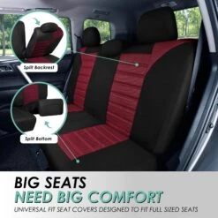 Premium 3D Air Mesh Seat Covers - Rear Burgundy(Premium 3d Air Mesh Seat Covers Rear Burgundy) 10 Premium 3D Air Mesh Seat Covers - Rear Burgundy(Premium 3d Air Mesh Seat Covers Rear Burgundy) -FH Group fb068 burgundy 4