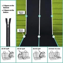 Premium 3D Air Mesh Seat Covers - Full Set Green(Premium 3d Air Mesh Seat Covers Full Set Green) 13 Premium 3D Air Mesh Seat Covers - Full Set Green(Premium 3d Air Mesh Seat Covers Full Set Green) -FH Group fb068 green 7 1