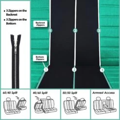 Premium 3D Air Mesh Seat Covers - Rear Mint(Premium 3d Air Mesh Seat Covers Rear Mint) -FH Group fb068 mint 7 2