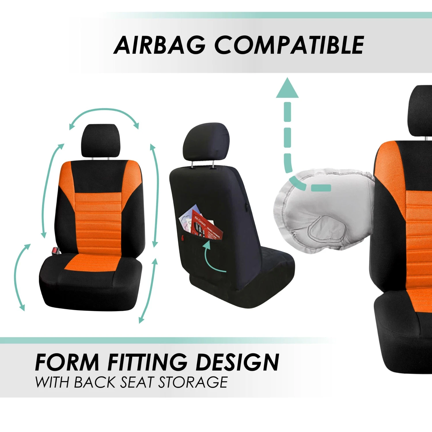 Premium 3D Air Mesh Seat Covers - Rear Orange(Premium 3d Air Mesh Seat Covers Rear Orange) 5 Premium 3D Air Mesh Seat Covers - Rear Orange(Premium 3d Air Mesh Seat Covers Rear Orange) - Image 5