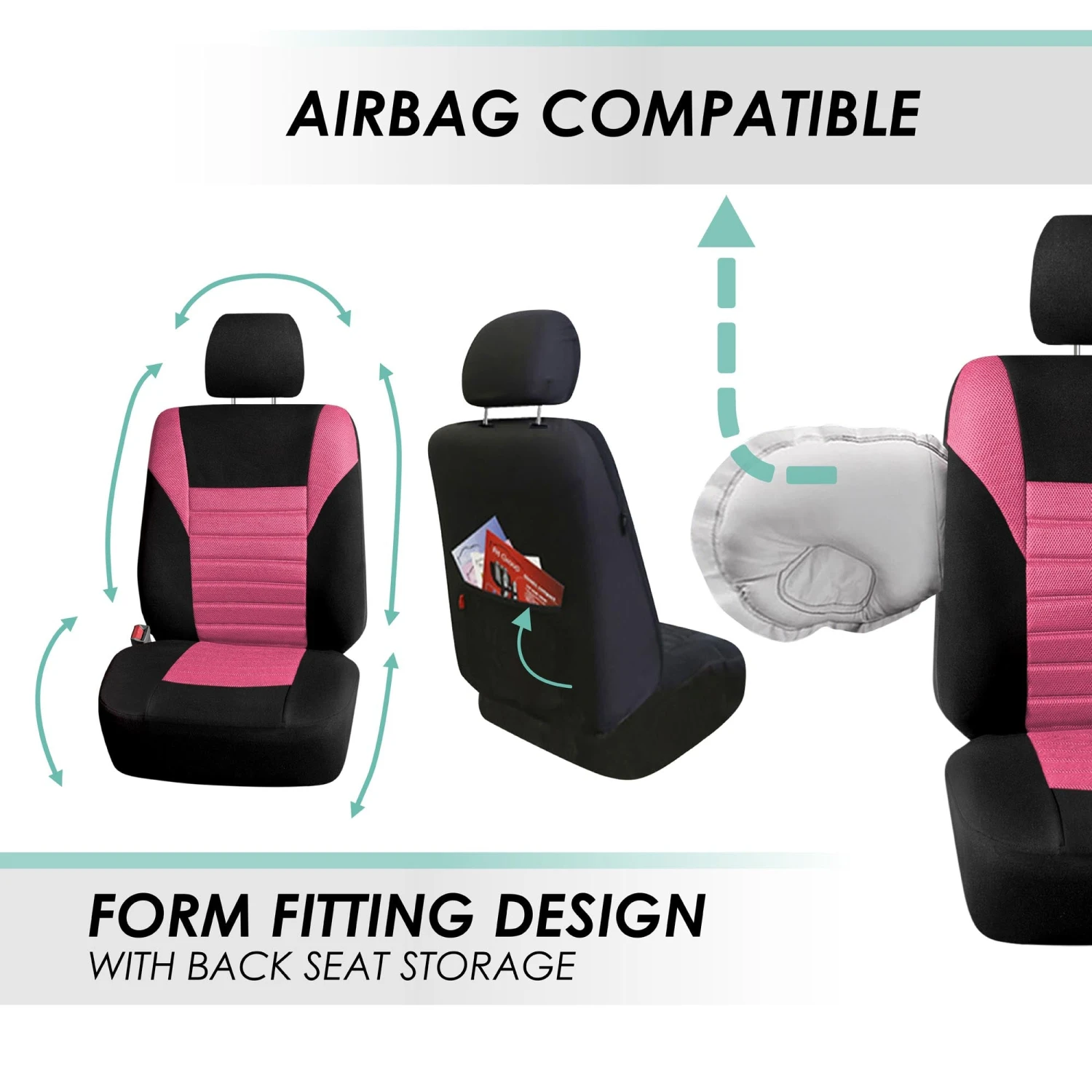 Premium 3D Air Mesh Seat Covers - Rear Pink(Premium 3d Air Mesh Seat Covers Rear Pink) 5 Premium 3D Air Mesh Seat Covers - Rear Pink(Premium 3d Air Mesh Seat Covers Rear Pink) - Image 5