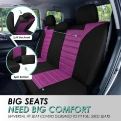 Premium 3D Air Mesh Seat Covers - Rear Purple(Premium 3d Air Mesh Seat Covers Rear Purple) -FH Group fb068 purple 4 d9eec52e 91d6 49f2 8d87 a7a0d94e8667 1