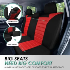 Premium 3D Air Mesh Seat Covers - Full Set Red(Premium 3d Air Mesh Seat Covers Full Set Red) -FH Group fb068 red 4 71f2bd81 cad4 4f45 9e78 7512983faf4b 1
