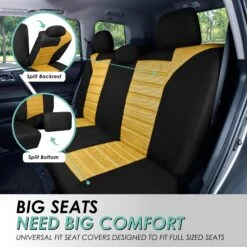 Premium 3D Air Mesh Seat Covers - Front Set Yellow(Premium 3d Air Mesh Seat Covers Front Set Yellow) -FH Group fb068 yellow 4 1b0fe36b 98c0 4eba aaa8 8301fee026d3 1