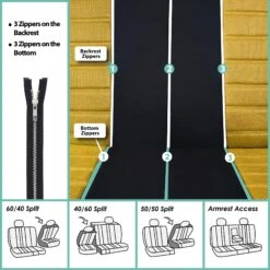 Premium 3D Air Mesh Seat Covers - Full Set Yellow(Premium 3d Air Mesh Seat Covers Full Set Yellow) -FH Group fb068 yellow 7