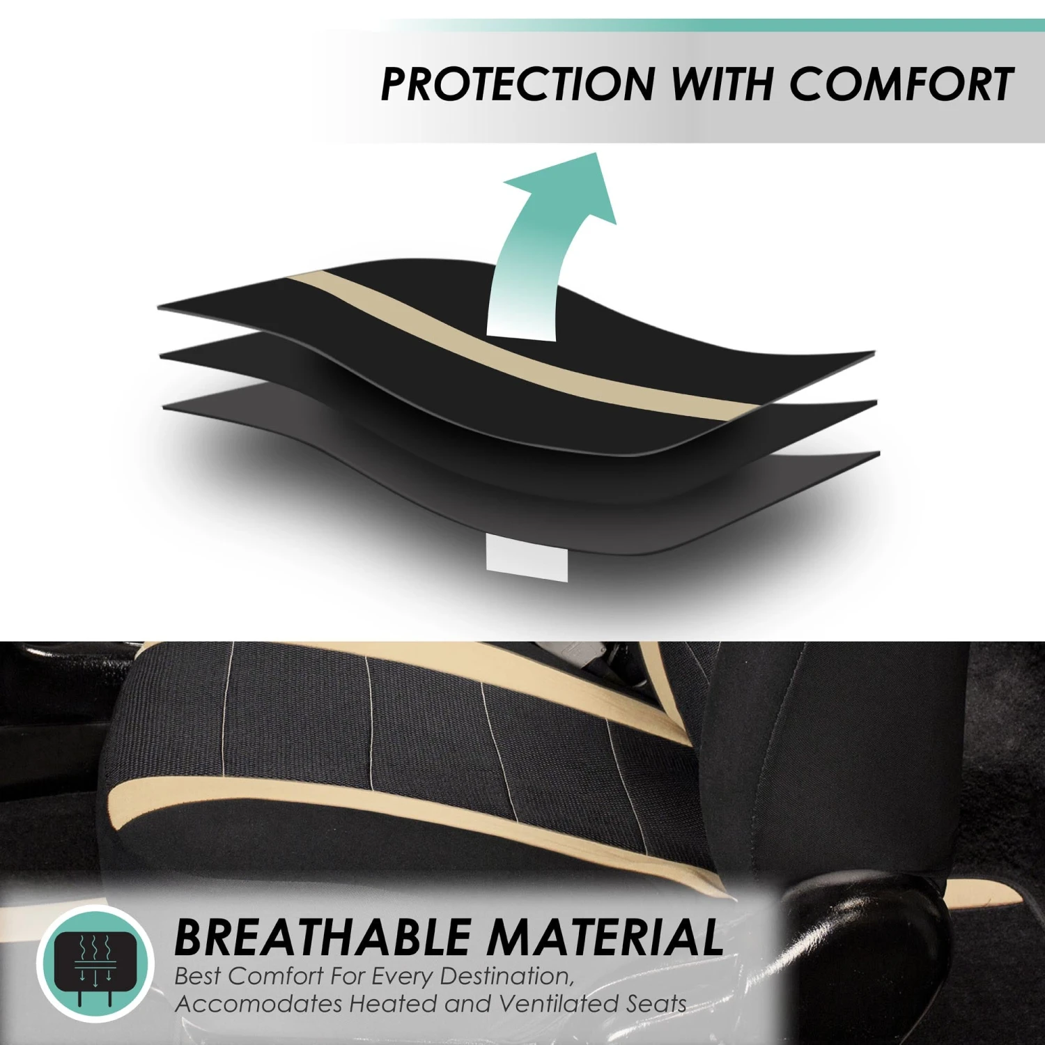 Sports Seat Covers - Rear Beige(Sports Seat Covers Rear Beige) 3 Sports Seat Covers - Rear Beige(Sports Seat Covers Rear Beige) - Image 3