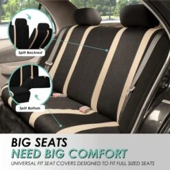 Sports Seat Covers - Rear Beige(Sports Seat Covers Rear Beige) 10 Sports Seat Covers - Rear Beige(Sports Seat Covers Rear Beige) -FH Group fb070 beige 4 1