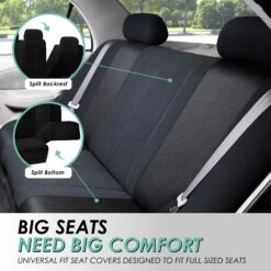 Sports Seat Covers - Rear Black(Sports Seat Covers Rear Black) 10 Sports Seat Covers - Rear Black(Sports Seat Covers Rear Black) -FH Group fb070 black 4 28917c65 d13b 4199 89ae f039a31f7945 1
