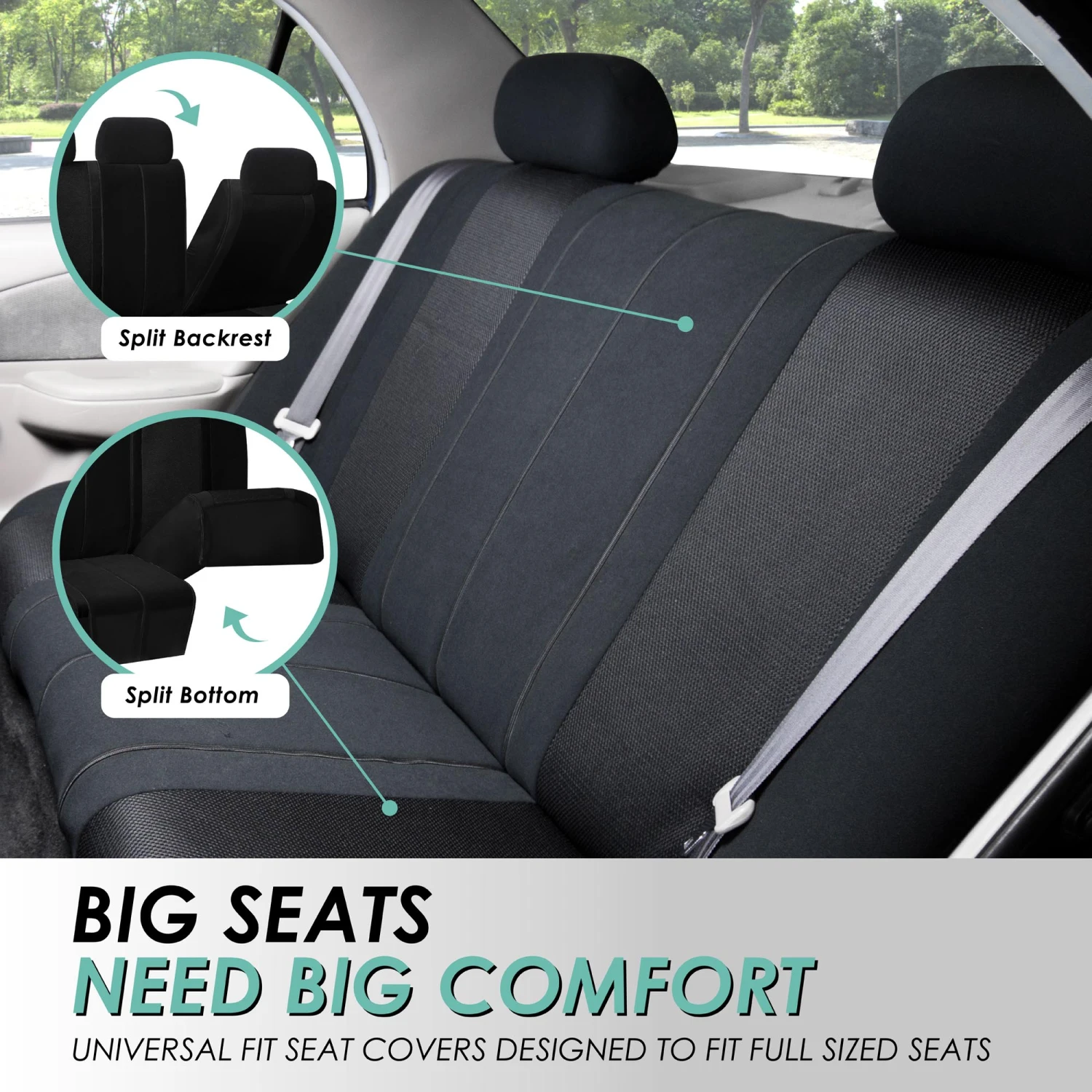 Sports Seat Covers - Rear Black(Sports Seat Covers Rear Black) 4 Sports Seat Covers - Rear Black(Sports Seat Covers Rear Black) - Image 4