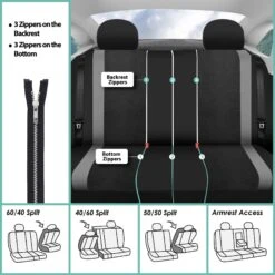 Sports Seat Covers - Rear Gray(Sports Seat Covers Rear Gray) -FH Group fb070 gray 7 1