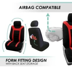 Sports Seat Covers - Full Set Red(Sports Seat Covers Full Set Red) -FH Group fb070 red 5 2