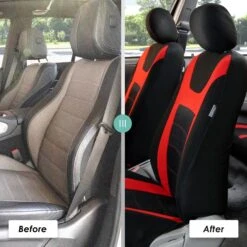 Sports Seat Covers - Rear Red(Sports Seat Covers Rear Red) -FH Group fb070 red 6 1