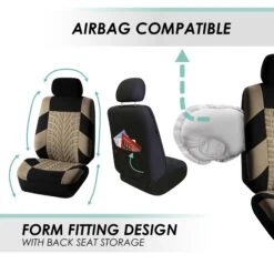 Travel Master Seat Covers - Rear Beige(Travel Master Seat Covers Rear Beige) -FH Group fb071 beige 5 1
