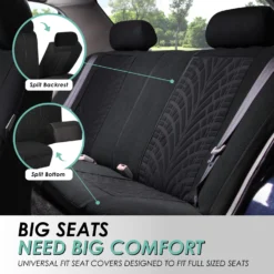 Travel Master Seat Covers - Rear Black(Travel Master Seat Covers Rear Black) -FH Group fb071 black 4 1