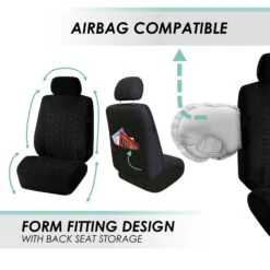 Travel Master Seat Covers - Full Set Black(Travel Master Seat Covers Full Set Black) -FH Group fb071 black 5 2