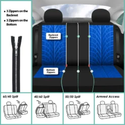 Travel Master Seat Covers - Rear Blue(Travel Master Seat Covers Rear Blue) 13 Travel Master Seat Covers - Rear Blue(Travel Master Seat Covers Rear Blue) -FH Group fb071 blue 7 1