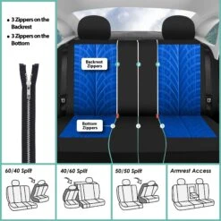 Travel Master Seat Covers - Front Set Blue(Travel Master Seat Covers Front Set Blue) -FH Group fb071 blue 7 2