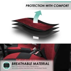 Travel Master Seat Covers - Full Set Burgundy(Travel Master Seat Covers Full Set Burgundy) -FH Group fb071 burgundy 3