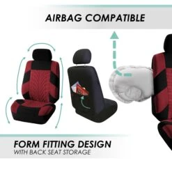 Travel Master Seat Covers - Full Set Burgundy(Travel Master Seat Covers Full Set Burgundy) -FH Group fb071 burgundy 5