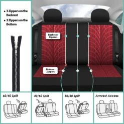 Travel Master Seat Covers - Full Set Burgundy(Travel Master Seat Covers Full Set Burgundy) -FH Group fb071 burgundy 7