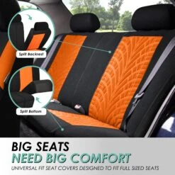Travel Master Seat Covers - Full Set Orange(Travel Master Seat Covers Full Set Orange) 10 Travel Master Seat Covers - Full Set Orange(Travel Master Seat Covers Full Set Orange) -FH Group fb071 orange 4