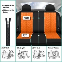 Travel Master Seat Covers - Full Set Orange(Travel Master Seat Covers Full Set Orange) 13 Travel Master Seat Covers - Full Set Orange(Travel Master Seat Covers Full Set Orange) -FH Group fb071 orange 7