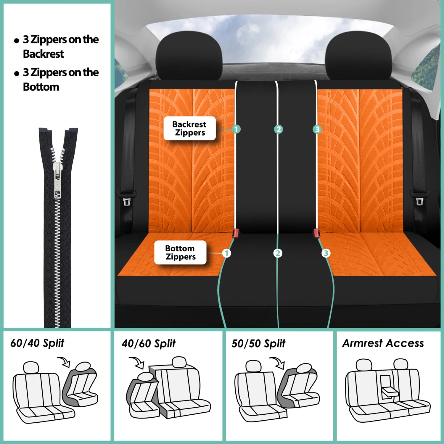 Travel Master Seat Covers - Full Set Orange(Travel Master Seat Covers Full Set Orange) 7 Travel Master Seat Covers - Full Set Orange(Travel Master Seat Covers Full Set Orange) - Image 7