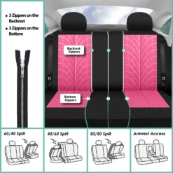 Travel Master Seat Covers - Full Set Pink(Travel Master Seat Covers Full Set Pink) 13 Travel Master Seat Covers - Full Set Pink(Travel Master Seat Covers Full Set Pink) -FH Group fb071 pink 7