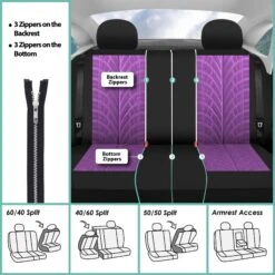 Travel Master Seat Covers - Full Set Purple(Travel Master Seat Covers Full Set Purple) 13 Travel Master Seat Covers - Full Set Purple(Travel Master Seat Covers Full Set Purple) -FH Group fb071 purple 7