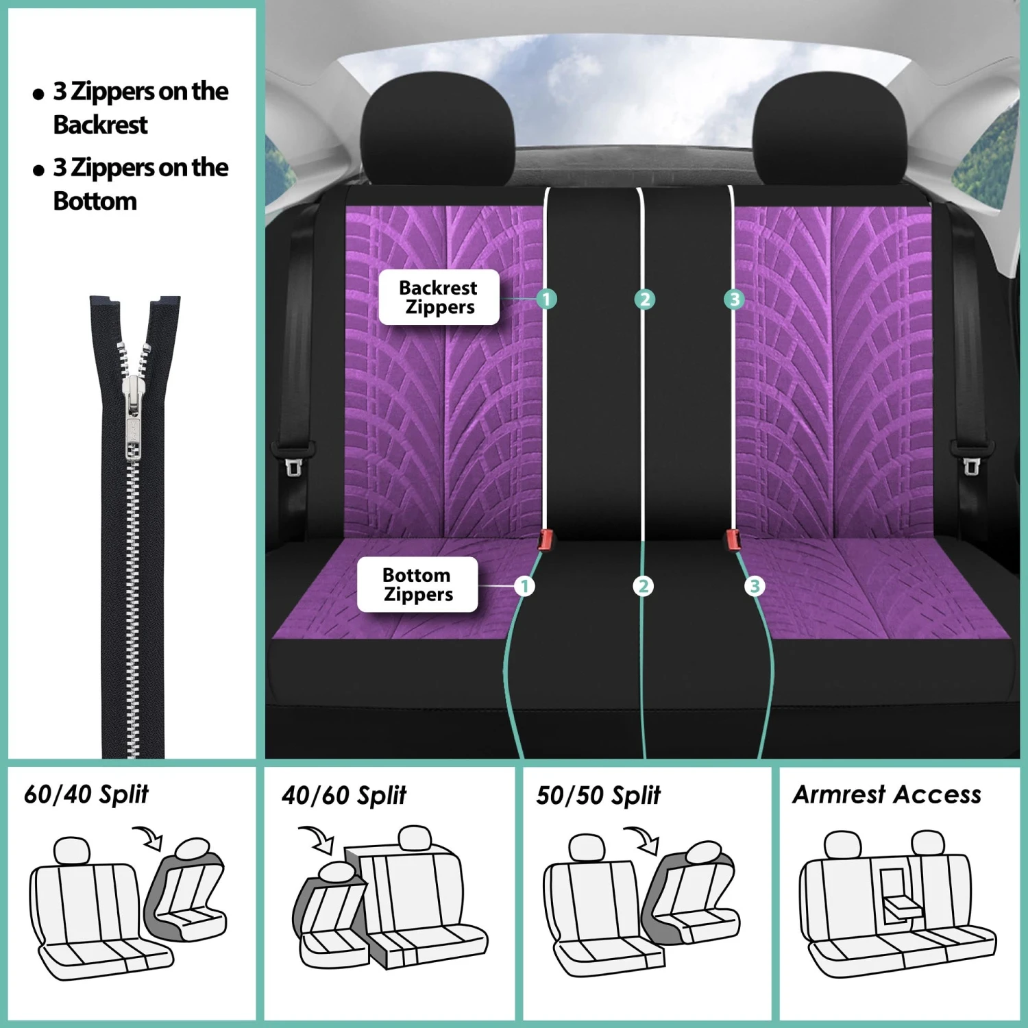 Travel Master Seat Covers - Full Set Purple(Travel Master Seat Covers Full Set Purple) 7 Travel Master Seat Covers - Full Set Purple(Travel Master Seat Covers Full Set Purple) - Image 7