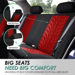 Travel Master Seat Covers - Full Set Red(Travel Master Seat Covers Full Set Red) -FH Group fb071 red 4