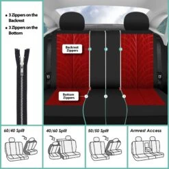 Travel Master Seat Covers - Full Set Red(Travel Master Seat Covers Full Set Red) -FH Group fb071 red 7