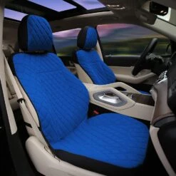 Prestige79 Neosupreme Diamond Stitch Car Seat Covers - Front Set Blue(Prestige79 Neosupreme Diamond Stitch Car Seat Covers Front Set Blue) -FH Group fb079102blue 3