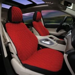 Prestige79 Neosupreme Diamond Stitch Car Seat Covers - Front Set Red(Prestige79 Neosupreme Diamond Stitch Car Seat Covers Front Set Red) -FH Group fb079102red 4